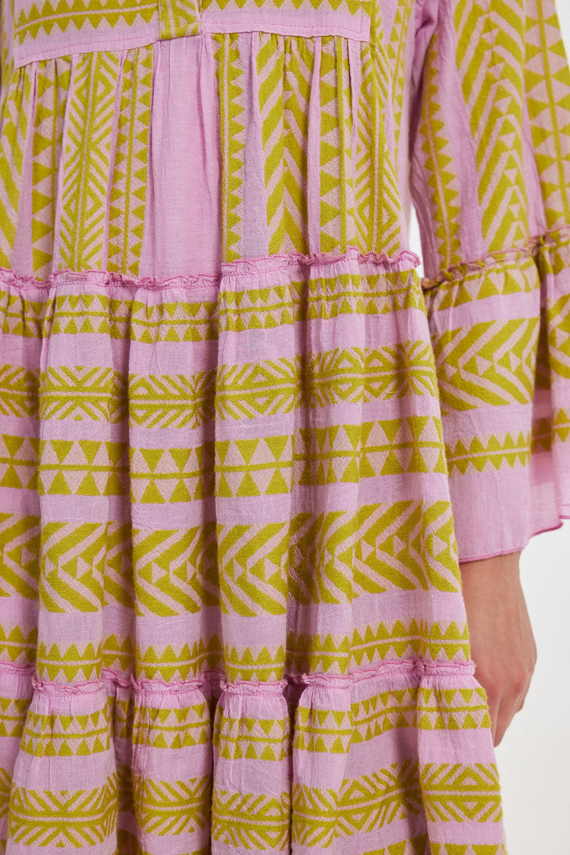 Ella Midi Dress | Lime/Pink  The Warehouse Collective