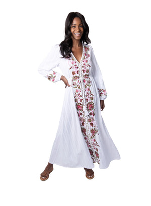 Floral Embroidered Maxi Dress The Warehouse Collective Floral Embroidered Maxi Dress The Warehouse Collective