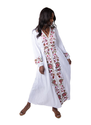 Open image in slideshow, Floral Embroidered Maxi Dress
