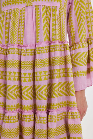 Ella Midi Dress | Lime/Pink