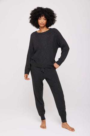 Open image in slideshow, Lux Rib Jogger | Charcoal Heather
