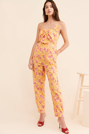 Open image in slideshow, Farm Rio | Banana Sunshine Bow Jumpsuit
