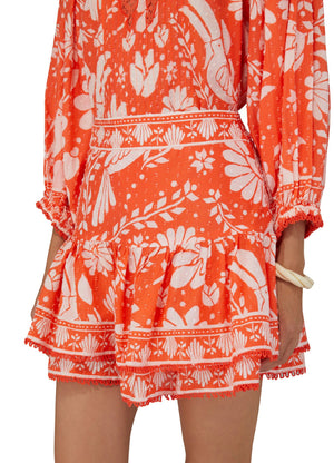 Farm Rio | Orange Jungle Mini Skirt