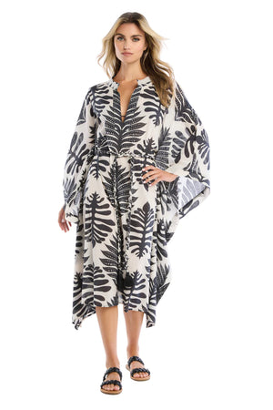 Open image in slideshow, Tropical Kaftan | Black Palm
