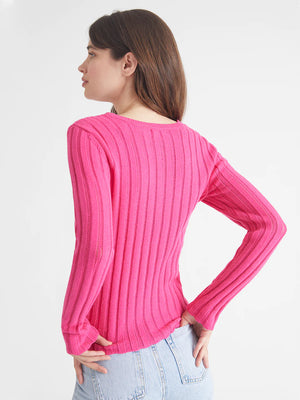 525 America | April Pointelle Henley Pullover