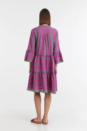 Ella Dress | Fuschia/Brown
