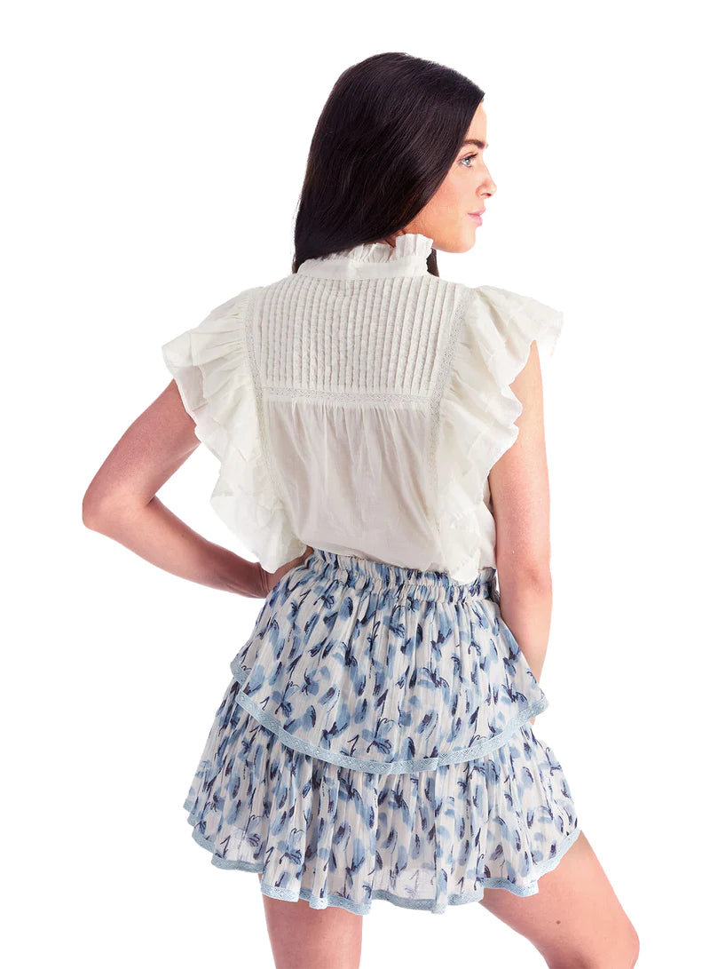 Lexi Mini Skirt | Blue Watercolor