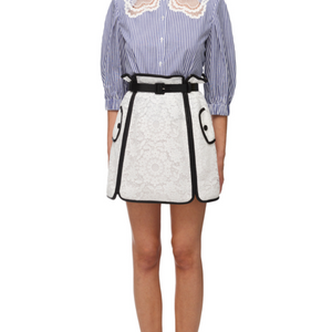 Open image in slideshow, Self-Portrait | Lace Trim Mini Skirt
