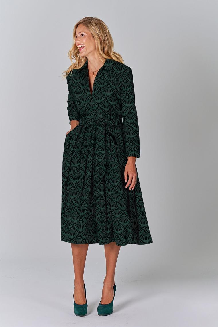 Allyson Dress | Evergreen Art Deco The Warehouse Collective Allyson Dress | Evergreen Art Deco The Warehouse Collective