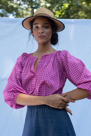Classic Blouse | Fuchsia Gingham sz. M