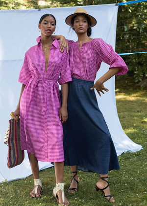 Open image in slideshow, Classic Blouse | Fuchsia Gingham sz. M
