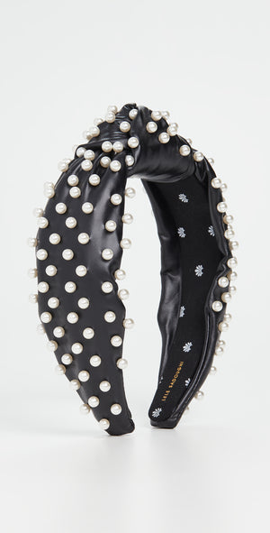Lele Sadoughi | Jet Faux Leather Pearl Knotted