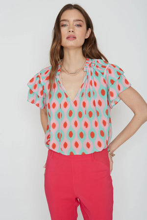 Kelsie Top |  South African Ikat Print