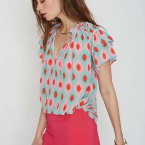Open image in slideshow, Kelsie Top |  South African Ikat Print
